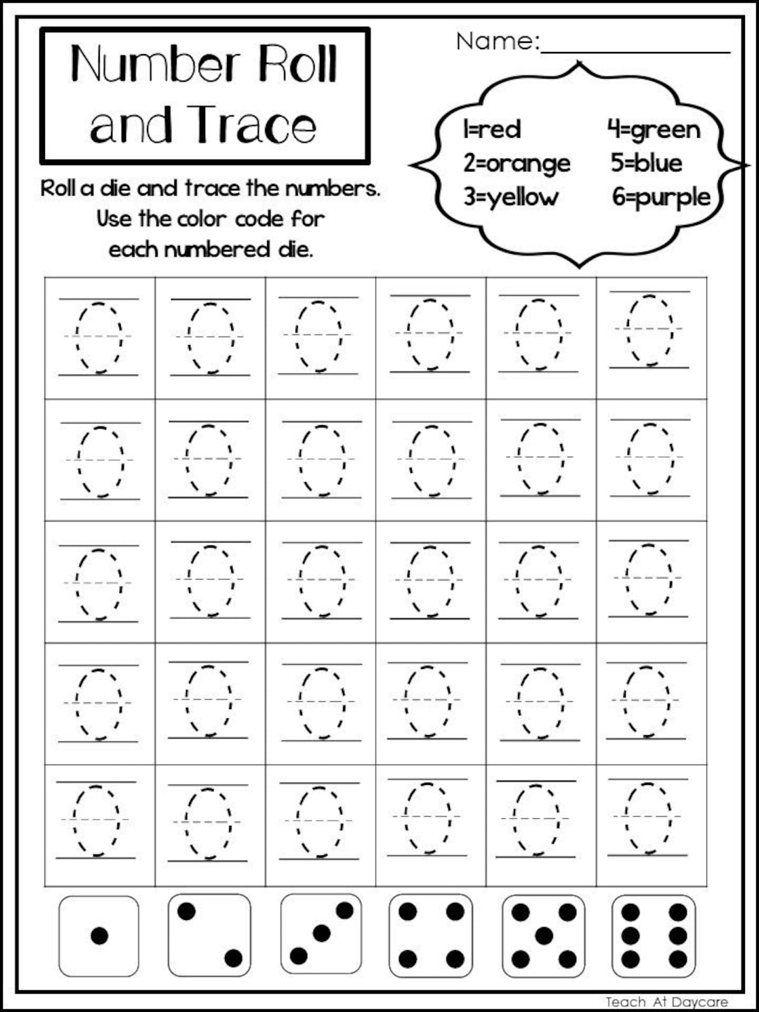 0 100 Numbers Roll And Trace Printable Worksheets In A PDF File Preschool 1st Grade Math And Numbers Etsy