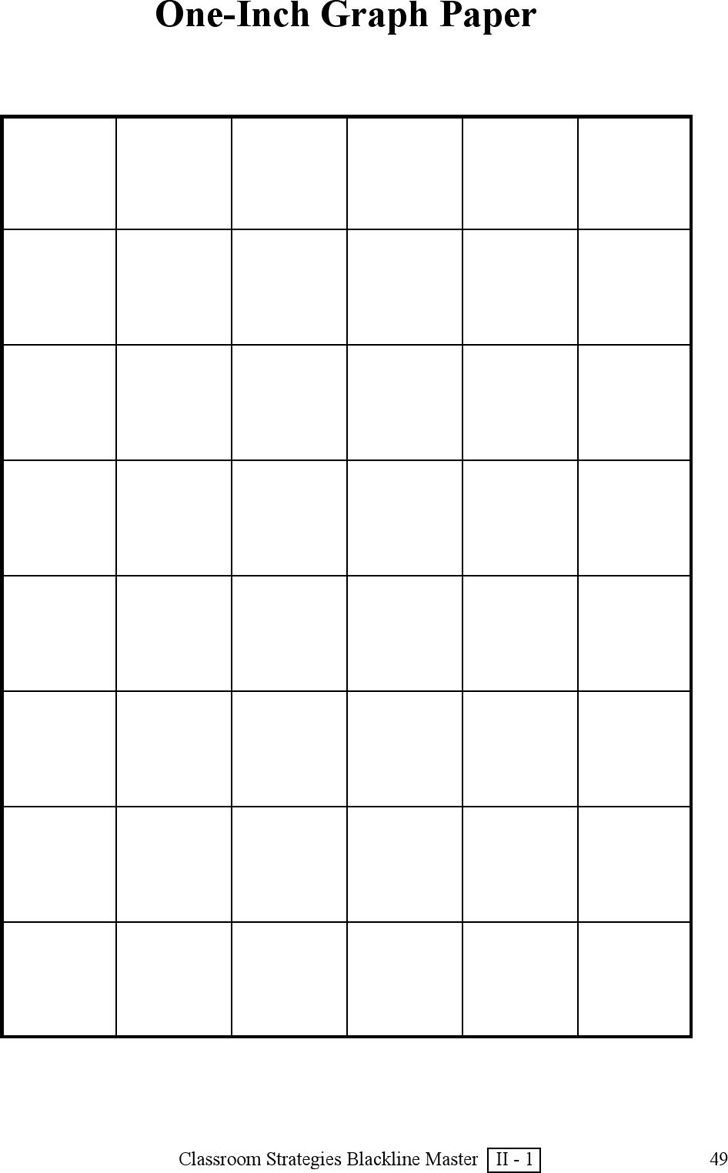 1 Square Equals 1 Inch Graph Paper Printable PDF Printable Graph Paper Graph Paper Grid Paper Printable