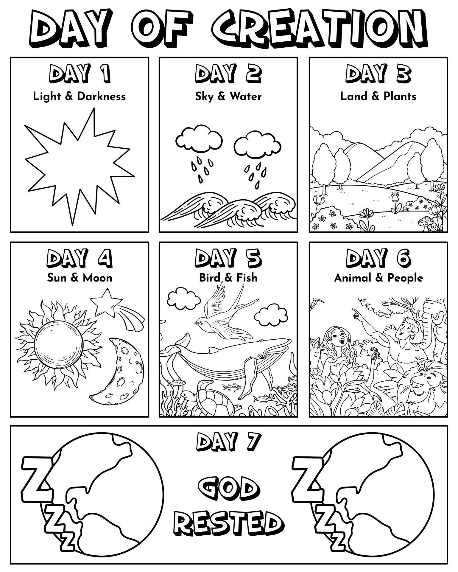 10 Best Days Of Creation Printables PDF For Free At Printablee Bible Activities For Kids Bible Crafts Sunday School Creation Bible Lessons