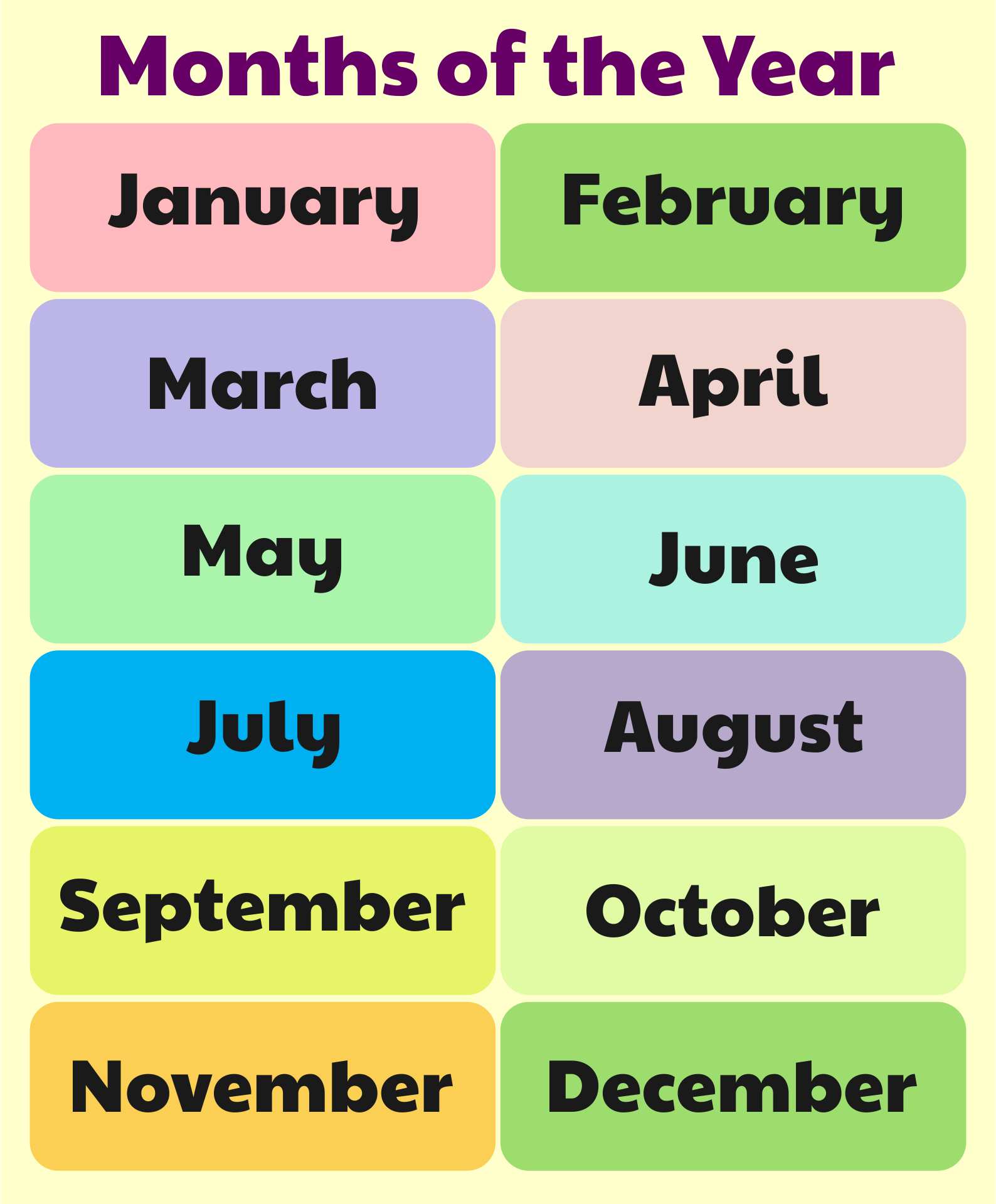 10 Best Free Printable Months Of The Year Chart PDF For Free At Printablee Months In A Year Printable Chart Alphabet Chart Printable