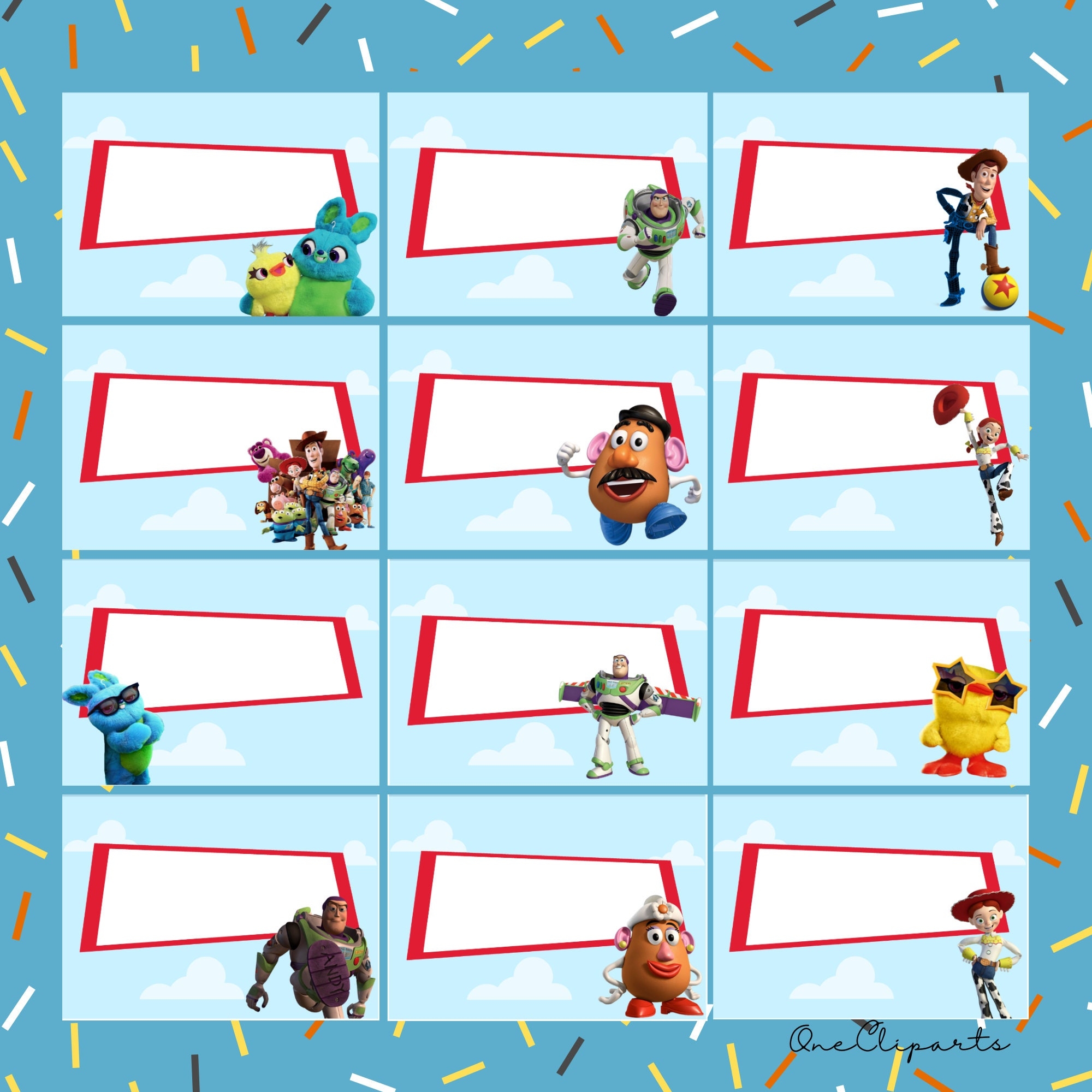 12 Toy Story Place Cards Set 1 Toy Story Party Food Label Toy Story Party Food Tents Boy Girl Birthday Decoration Instant Download Etsy
