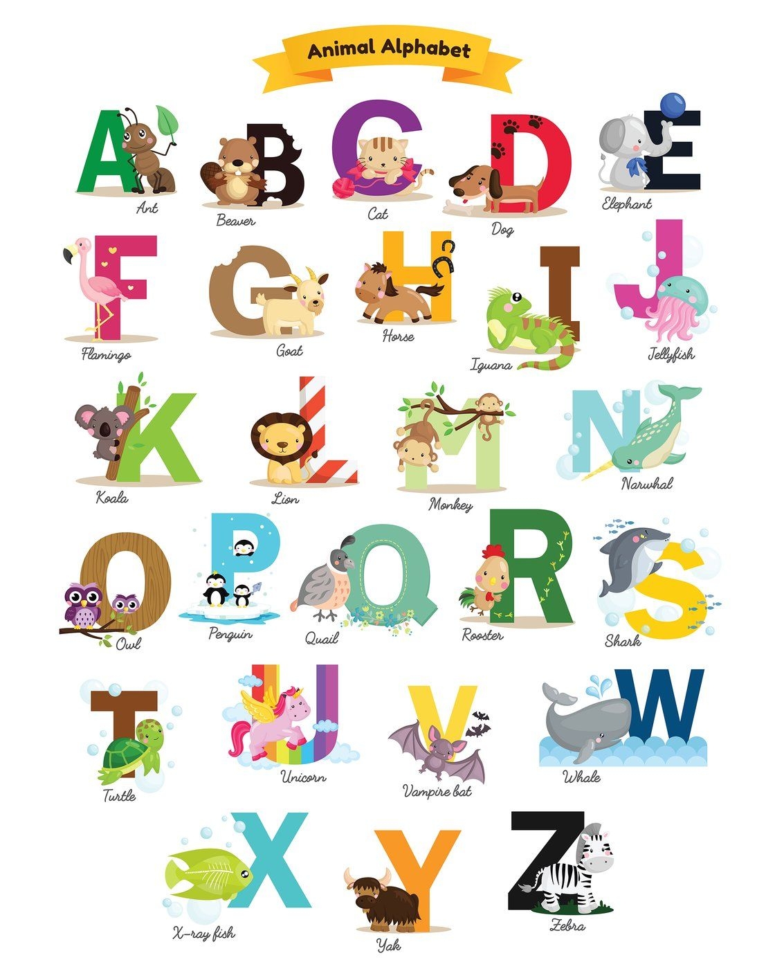 19 Free Nursery Printables Grab Yours Today Free Alphabet Print For Kids Room Animal Alphabet Kids Room Printables Animal Alphabet Letters