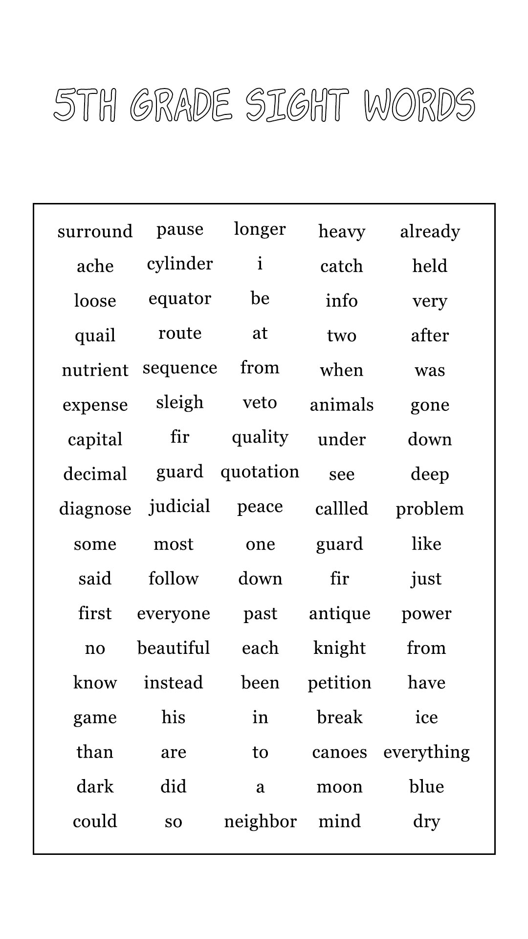 19 Sight Words Worksheets 5th Grade Free PDF At Worksheeto