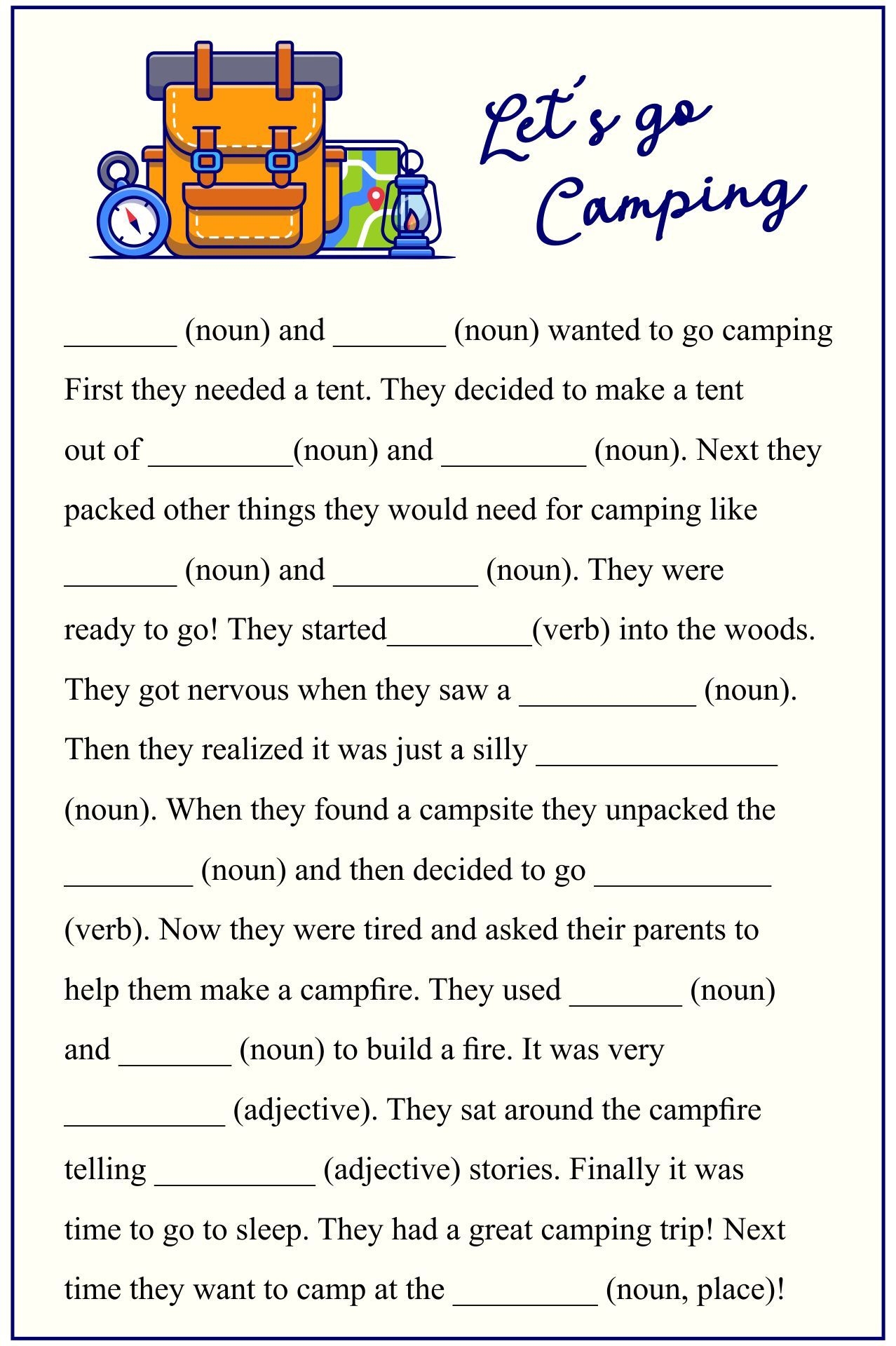 20 Best Camping Mad Libs Printable PDF For Free At Printablee Printable Mad Libs Literacy Night Kids Mad Libs