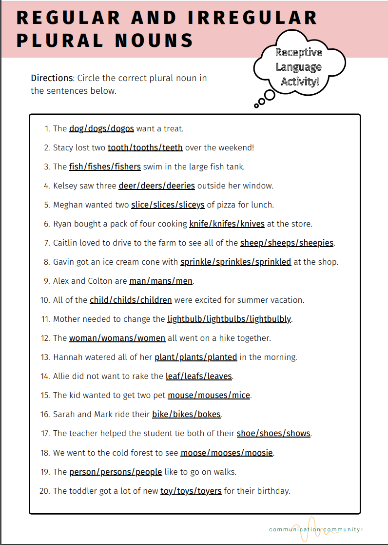 20 FREE Speech Therapy Worksheets And Printables