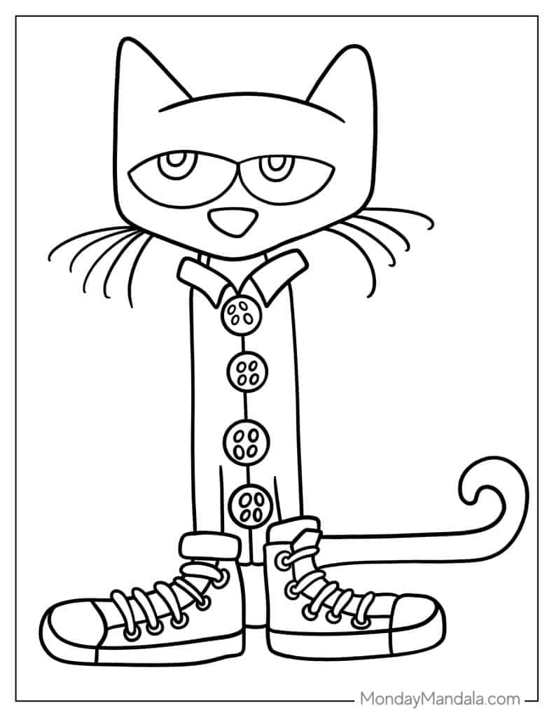 22 Pete The Cat Coloring Pages Free PDF Printables 