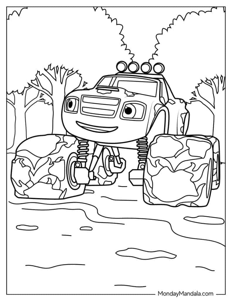 Blaze Colouring Pages Printable
