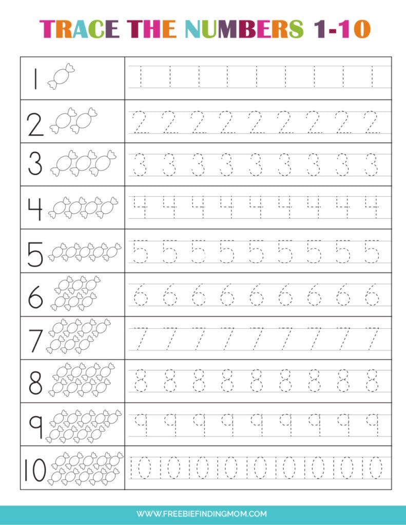 Preschool Numbers Worksheet Printable