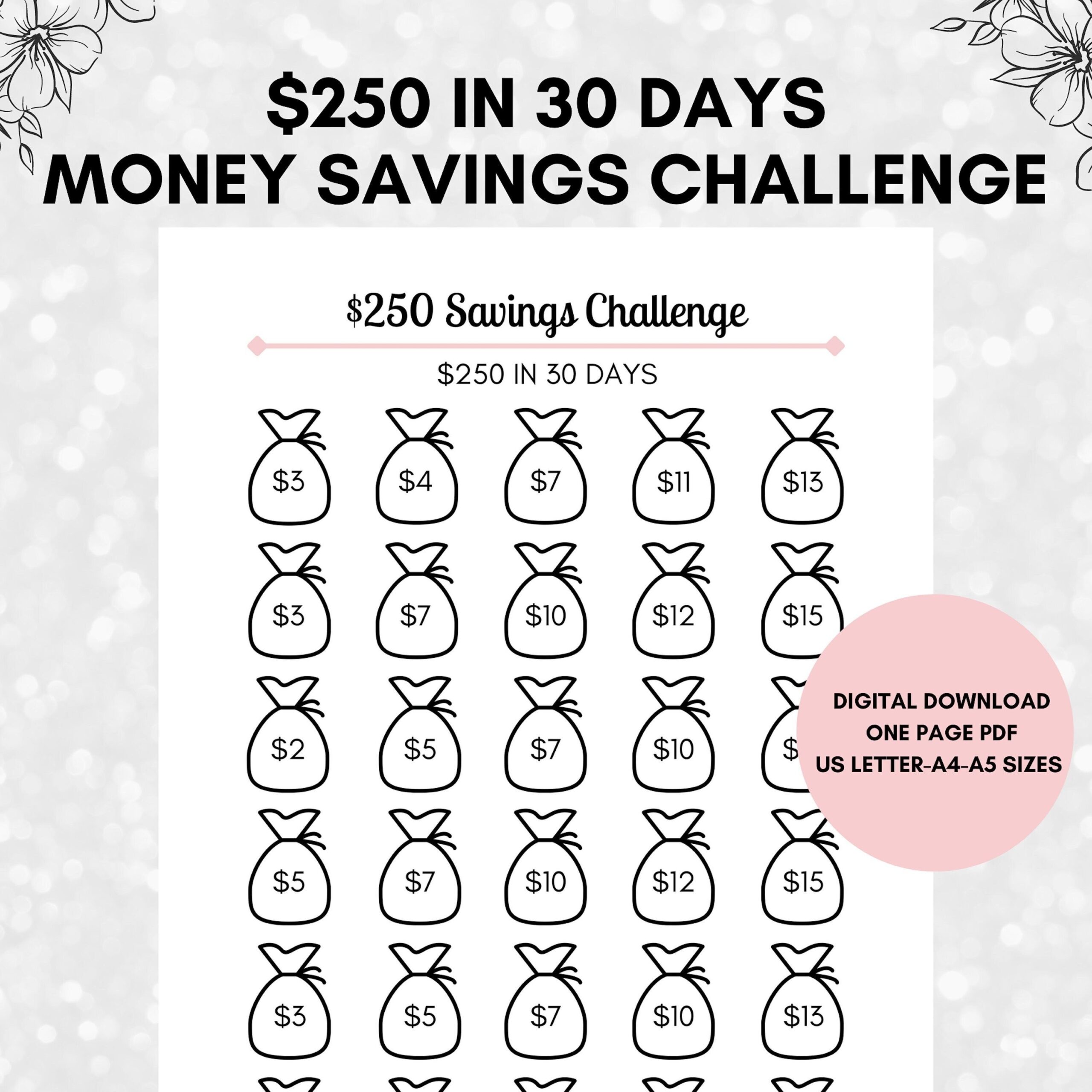30 Day Challenge Printable To Save 100 Save 100 In 30 Days No Spend Saving Printable DIY Cash Envelope Included US Letter A4 A5 A6 Etsy Canada Savings Challenge Money Saving Challenge Saving Money
