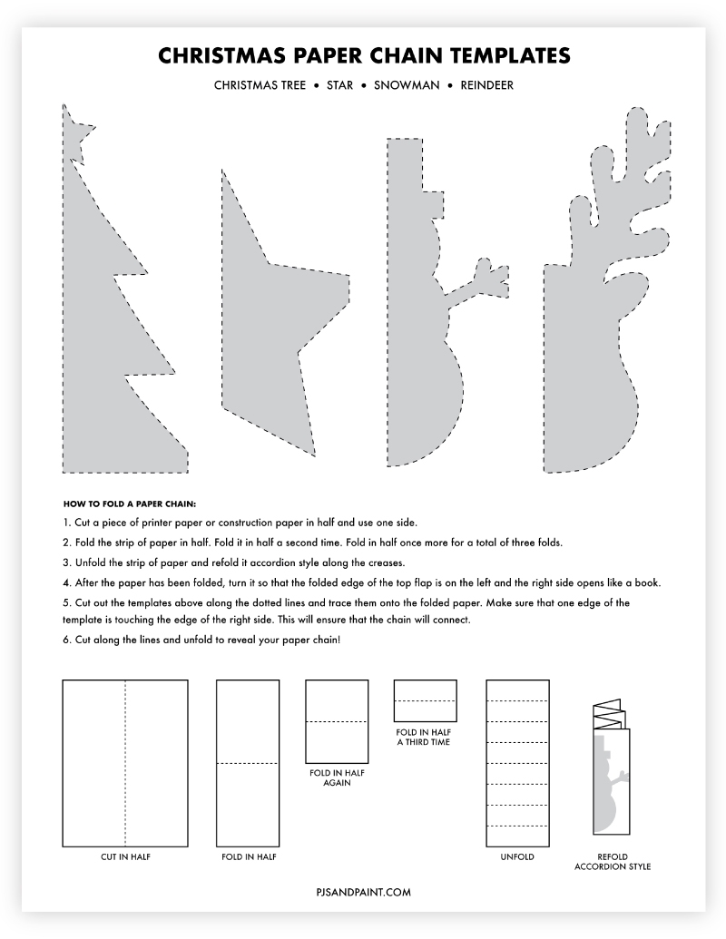 4 Free Printable Christmas Paper Chain Templates Pjs And Paint