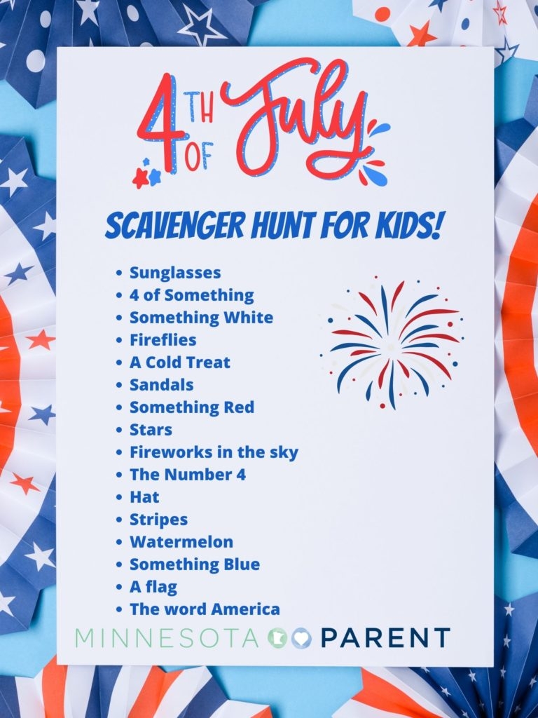 4th Of July Scavenger Hunt Printable Free Minnesota Parent