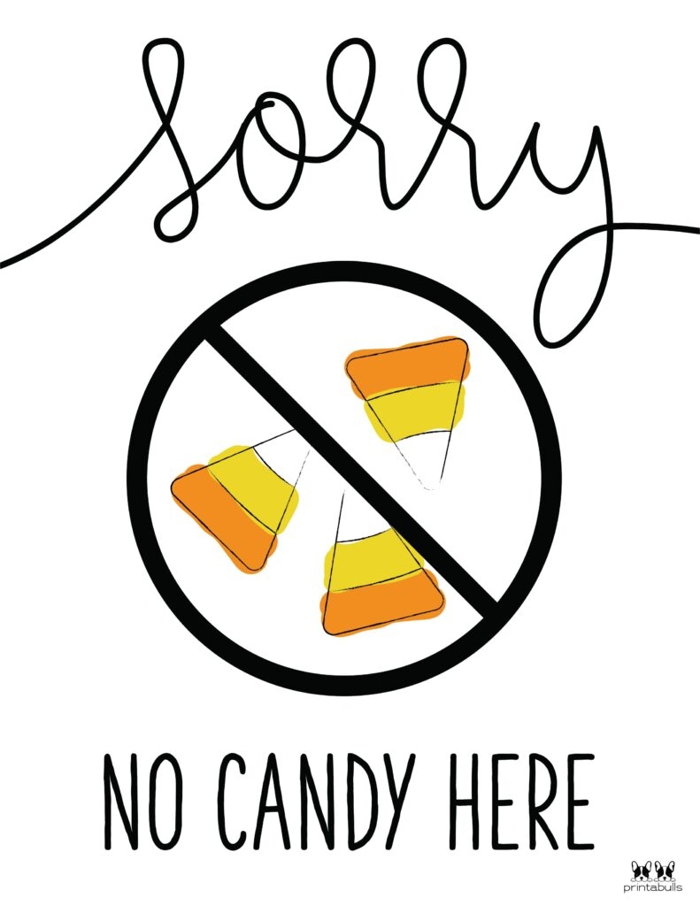 No Candy Sign Printable