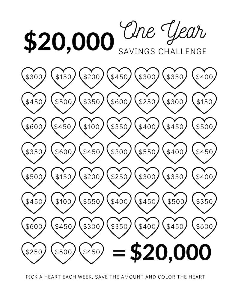 5K Emergency Fund Savings Challenge Printable US Letter Size Budget Tracking Etsy Saving Money Chart Saving Money Budget Money Saving Methods