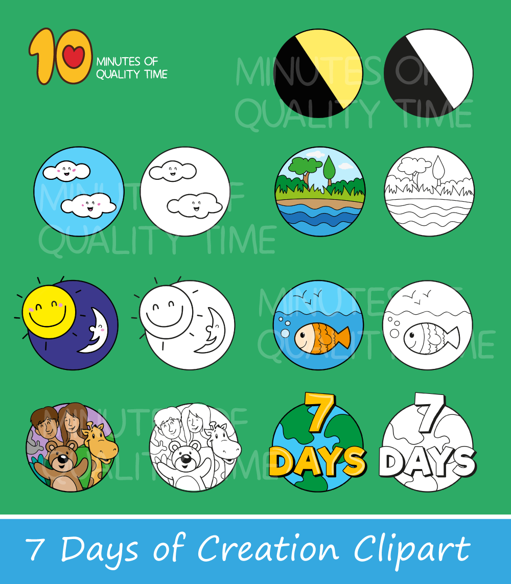 7 Days Of Creation Clipart 10 Minutes Of Quality Time
