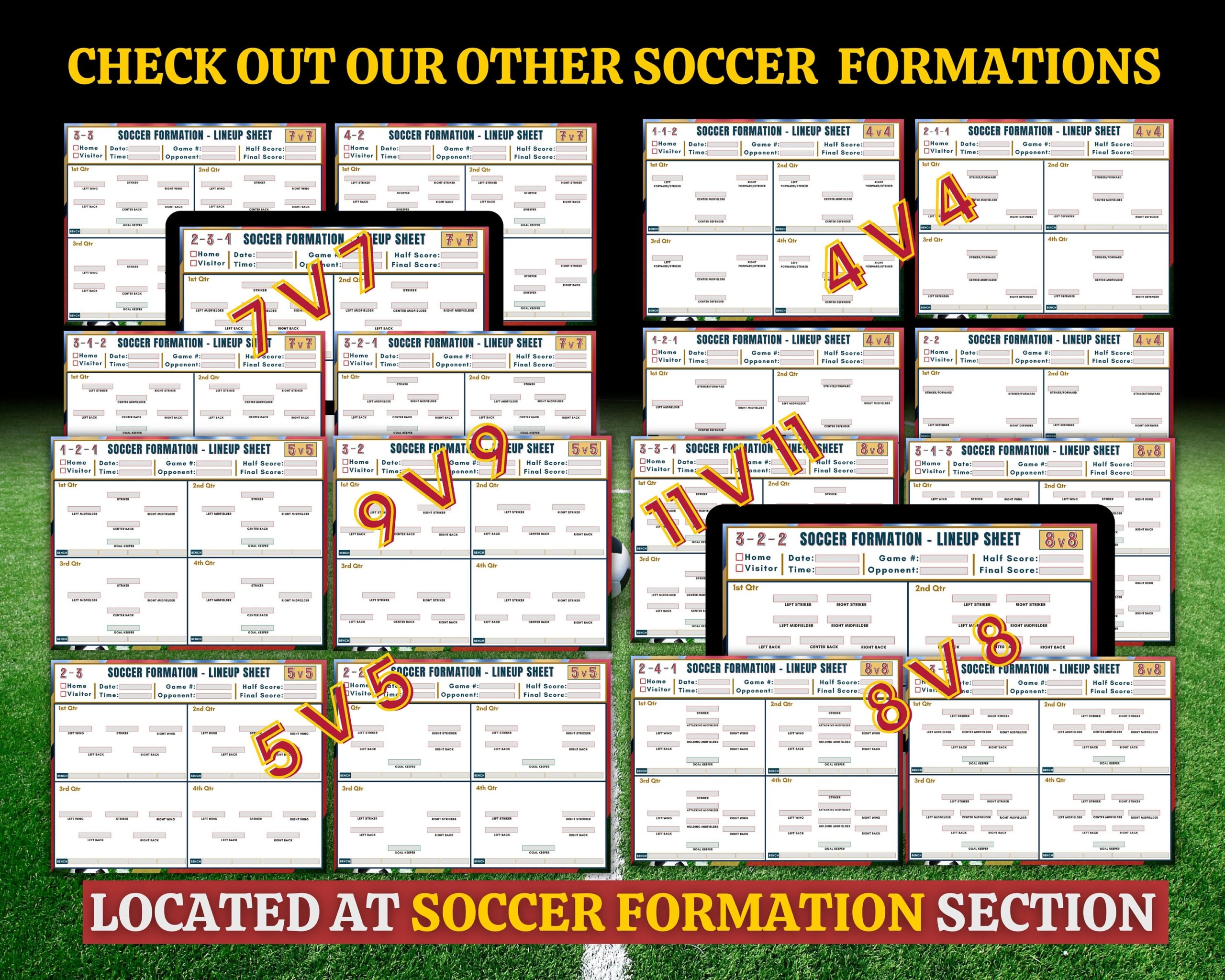 7v7 Soccer Formation Lineup Sheet Editable PDF Soccer Training Football Formation Soccer Coach Planner Youth Soccer Printable Template Etsy Israel