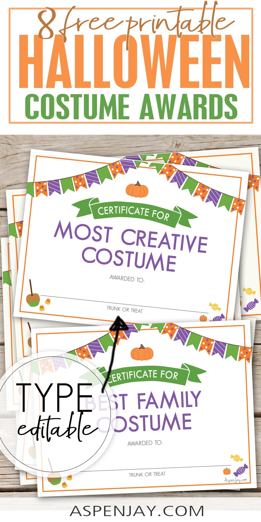 8 Printable Halloween Costume Awards Aspen Jay