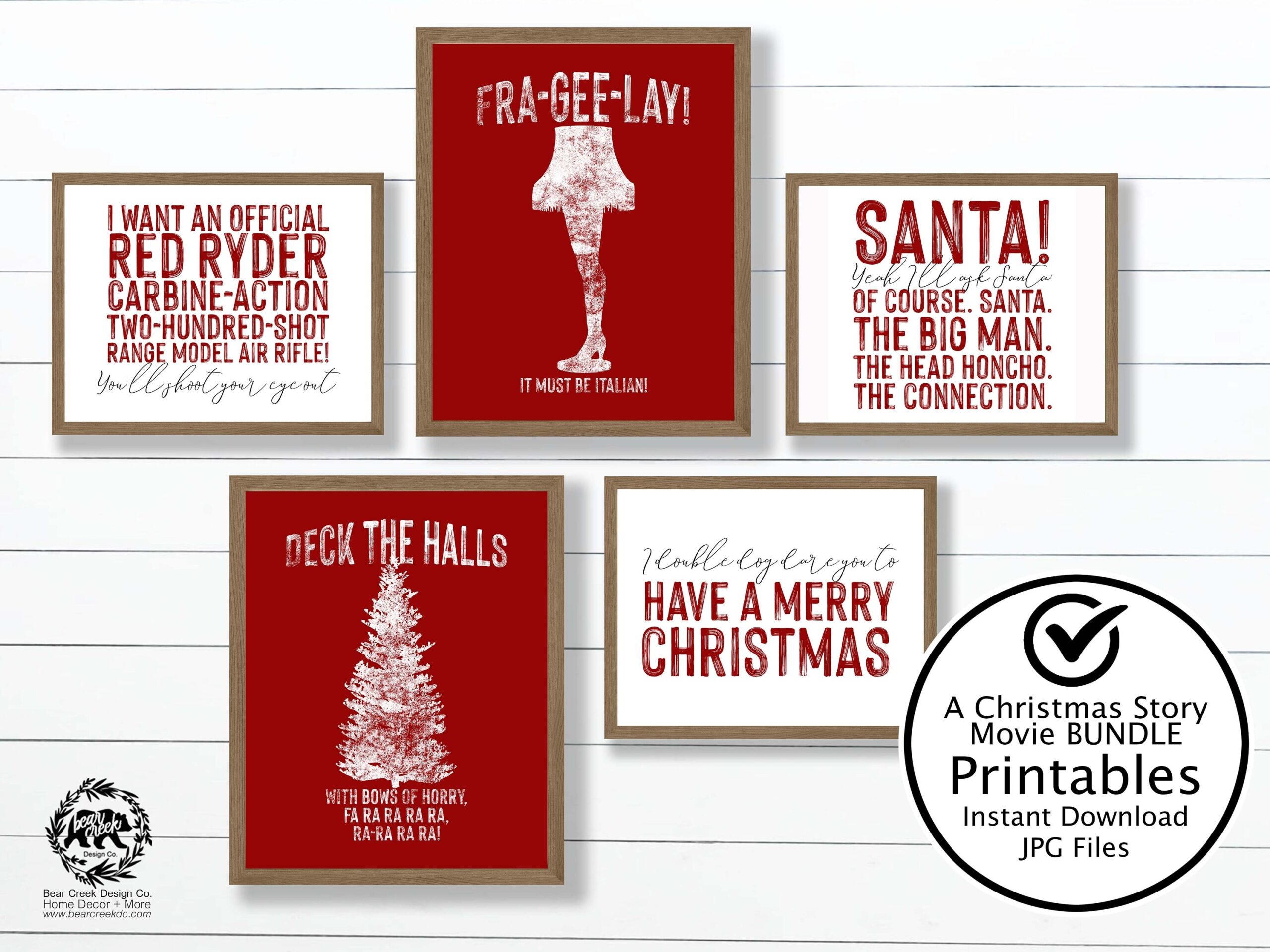 A Christmas Story Movie Printable Sign Bundle You ll Shoot Your Eye Out Red Ryder BB Gun Fra Gee Lay Double Dog Dare You Quotes Etsy