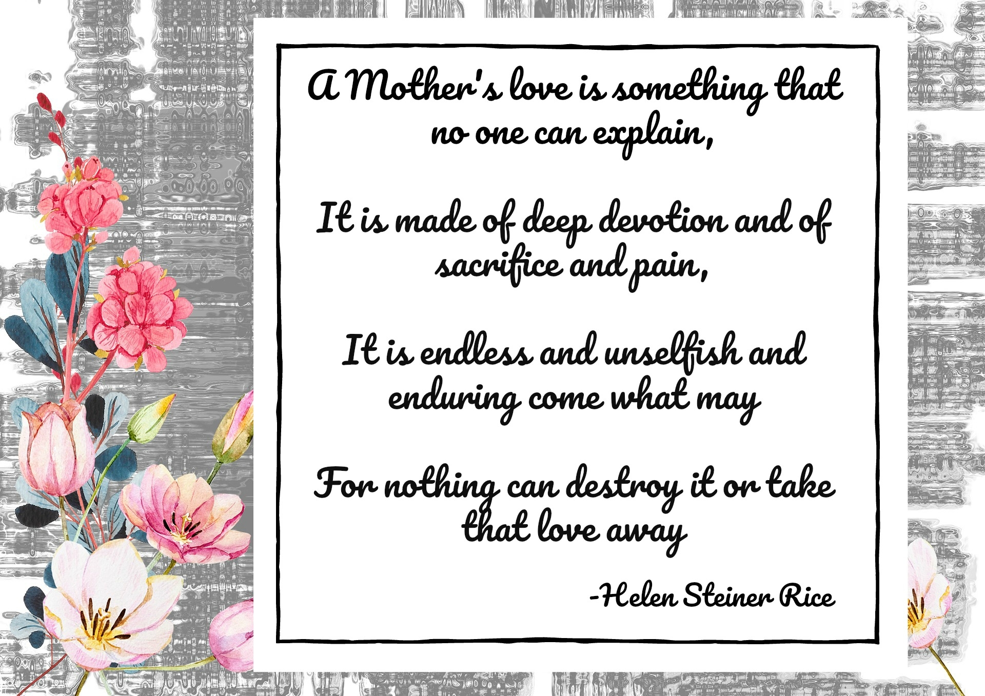 A Mother s Love Poem By Helen Steiner Rice Melanie s Library