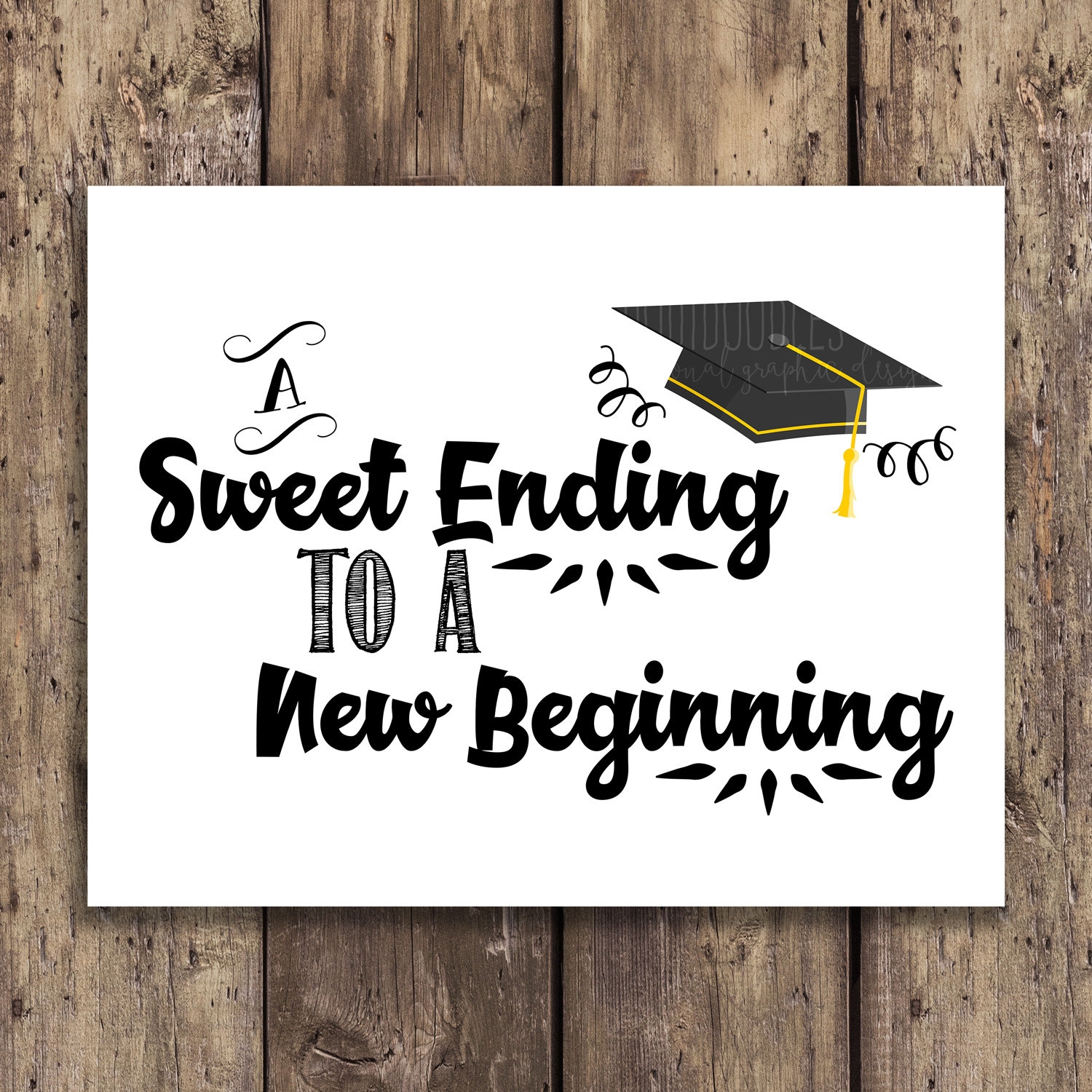 A Sweet Ending To A New Beginning Sign Graduation Candy Table Signs 11x14 Printable Graduation Signs Graduation Party Etsy Israel