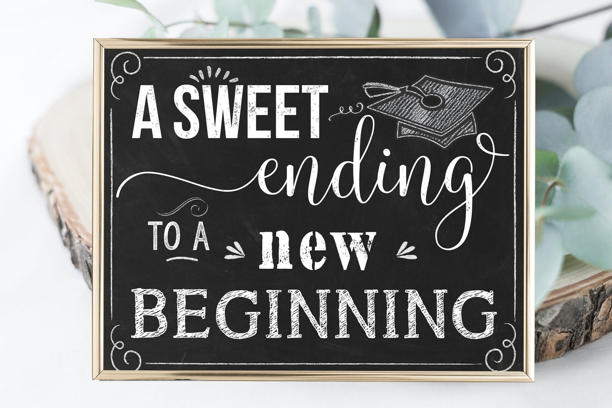 A Sweet Ending To A New Beginning Sign Graduation Party Chalkboard Sign Graduation Candy Buffet Sign Instant Download Printable File Etsy Graduation Party Signs Graduation Candy Buffet Graduation Candy Buffet Signs