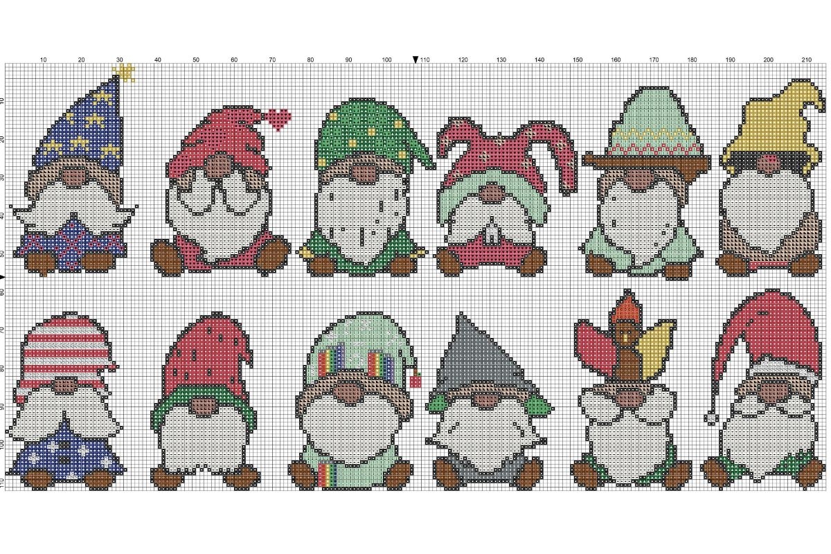 A Year Of Gnomes Cross Stitch free Pattern Craft With Cartwright
