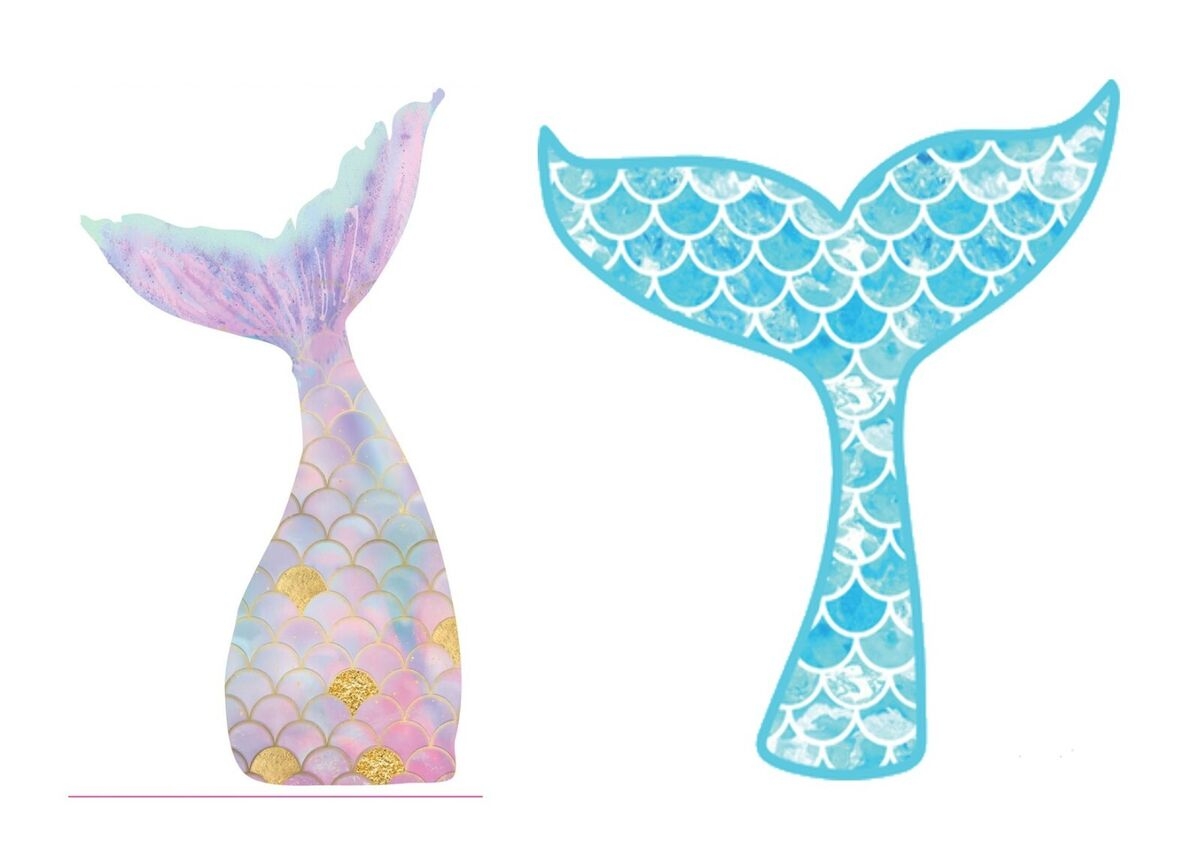 A5 Mermaid Tail Tails Edible Cake Topper X 2 EBay