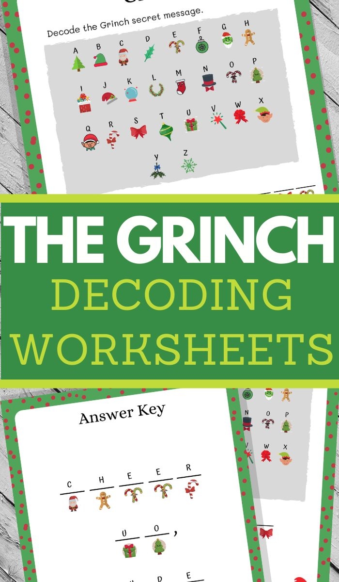 Adorable And Fun Grinch Decoding Worksheets Fun Christmas Printables Decoding Activities Grinch Stem Activities For Kids