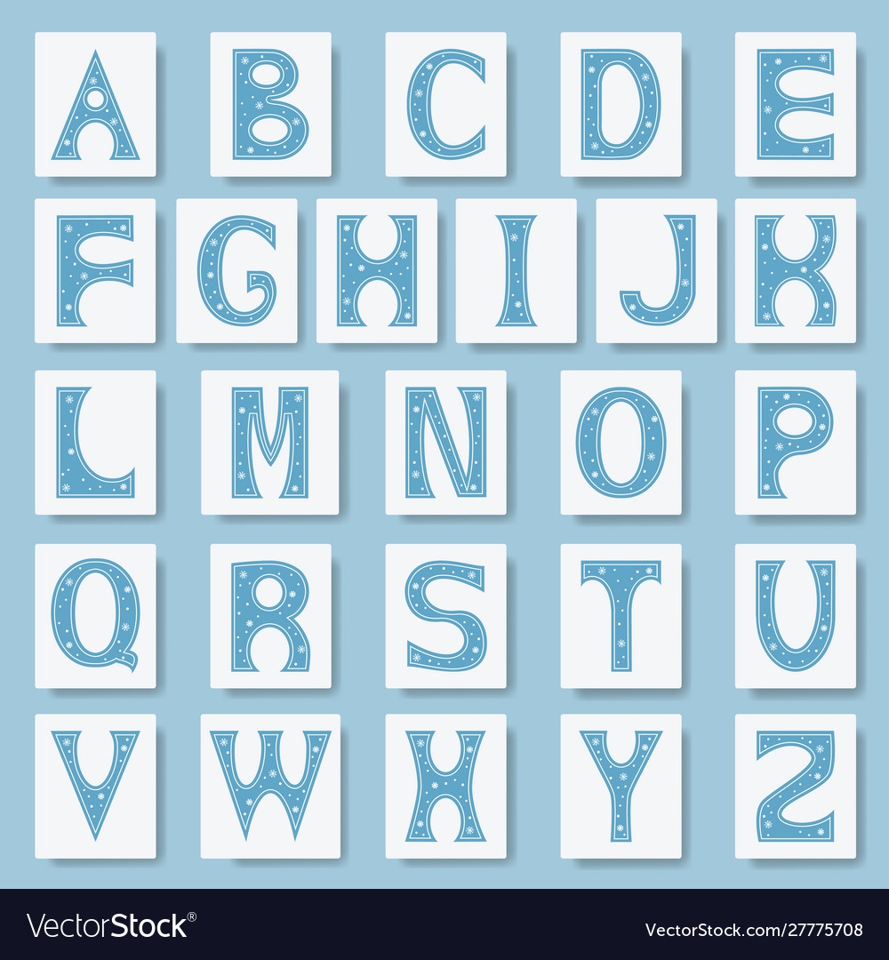 Alphabet Letters Font For Winter Royalty Free Vector Image