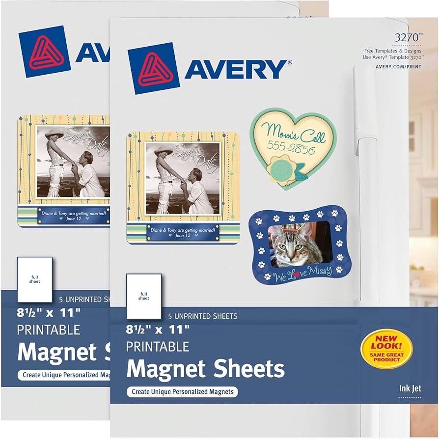 Amazon Avery Printable Magnet Sheets 8 5 X 11 Inkjet Printer 2 Packs 10 White Magnetic Sheets Total 5814 Office Products