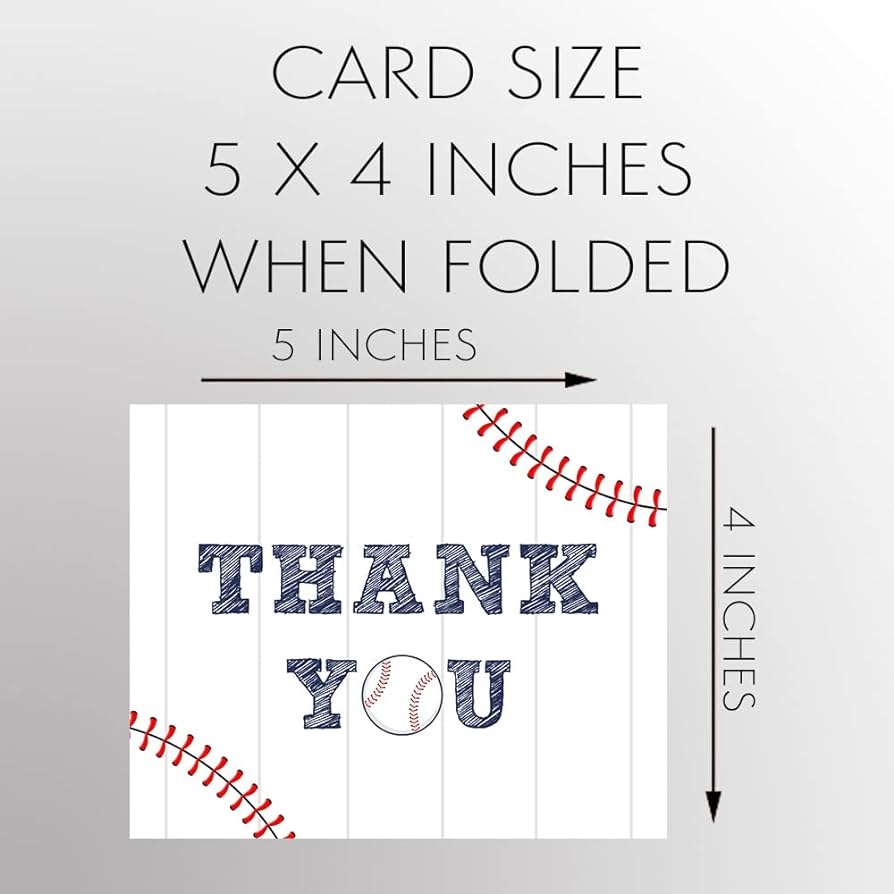 Amazon Baseball Thank You Cards Baby Shower Folding Notes Birthday Party Thanks Gratitude Appreciation Sports Red Blue Boys It s A Boy White Red Blue 24 Count Office Products