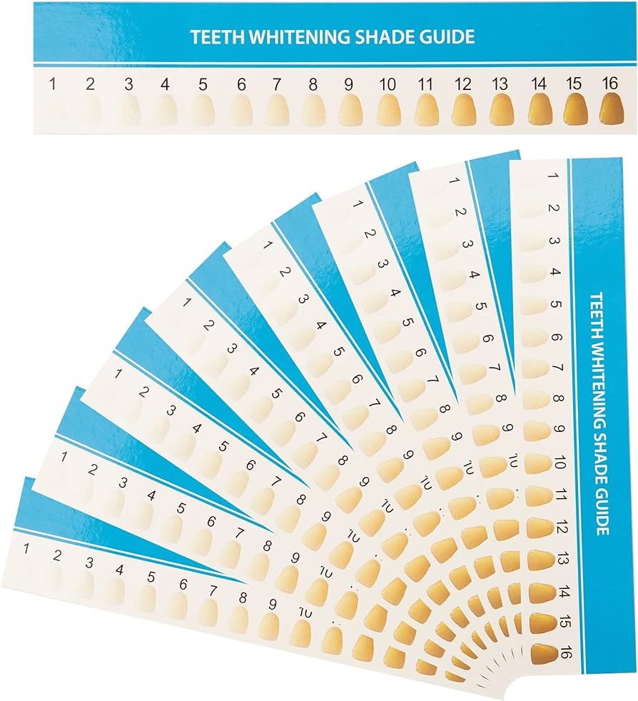 Amazon Framendino 50 Pack Paper Teeth Shade Guide Whitening Comparing Shade Chart For Home Care Health Household