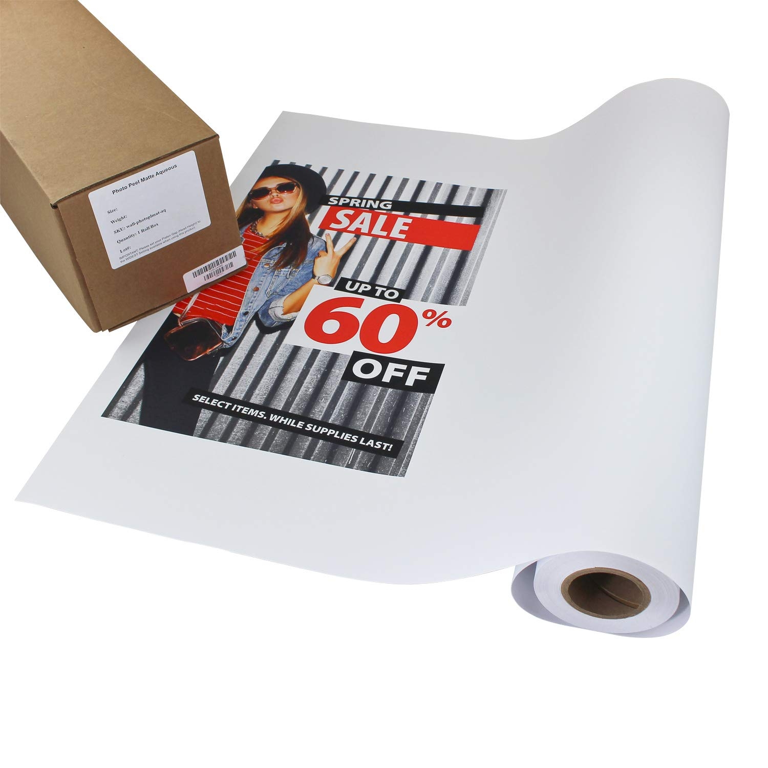 Amazon Photo Peel Matte Printable Adhesive Vinyl Roll 36 Inches X 60 Feet Inkjet Peel And Stick Sticker Paper Works With All Inkjet Printers Including Professional Makes And Models Like Epson