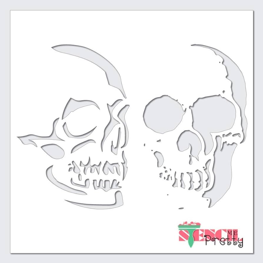 Amazon Skull Stencil Stare And Profile Best Vinyl Skulls Large Skeleton Airbrush Stencils Templates For Painting On Wood Canvas Wall S 14 X 10 Ultra Thick Exhibit Grade White