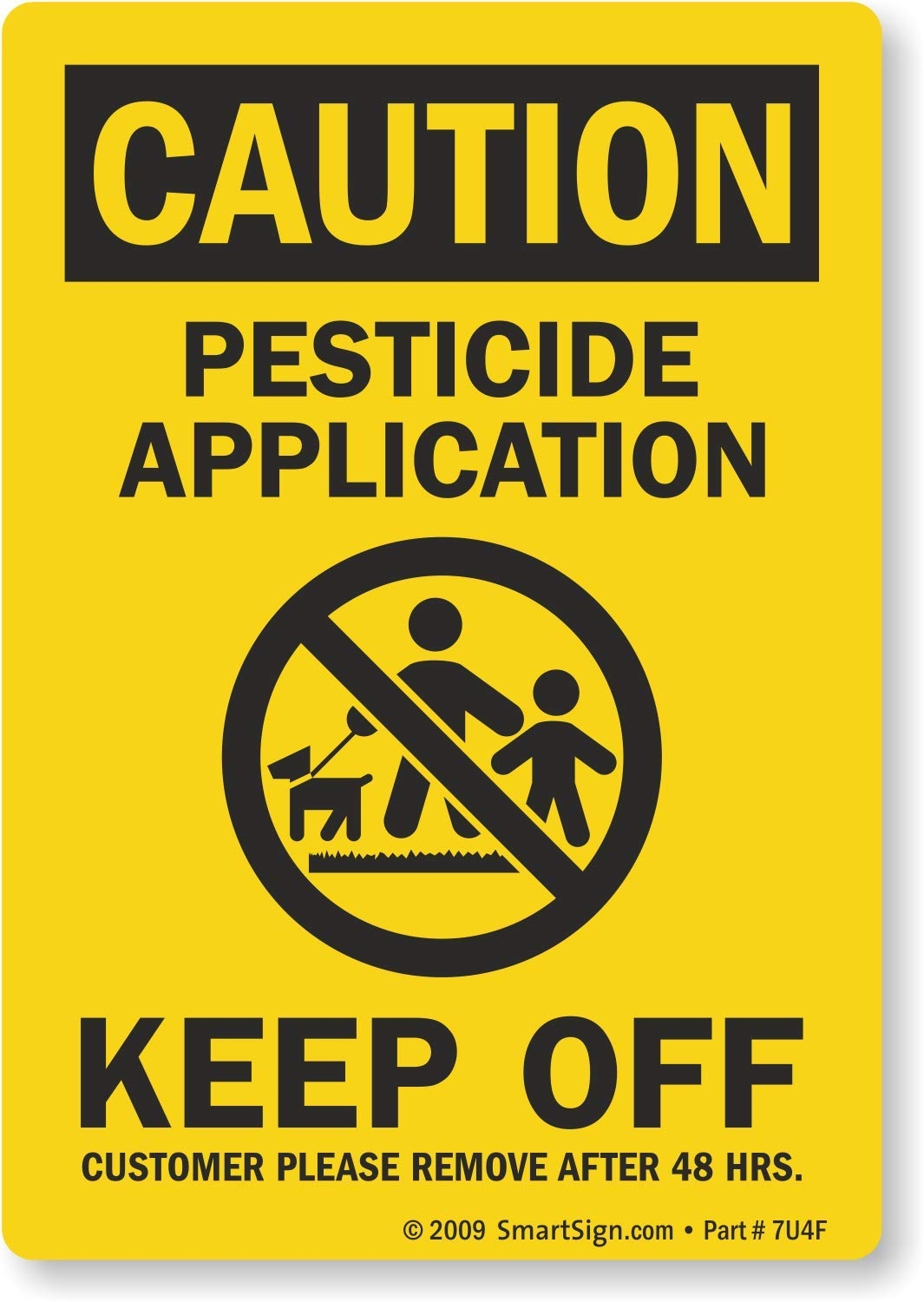 Amazon SmartSign S 4952 EU 05 Caution Pesticide Application Keep Off Write On Label 3 5 X 5 Laminated Vinyl Black On Yellow Industrial Scientific