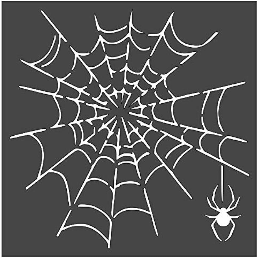 Amazon Spider Web Stencil 1 8x8 Inch Custom Cut Reusable Stencil Drawing Template Flexible Clear Plastic Sheets 0 15mm Thick SL 1376 Arts Crafts Sewing