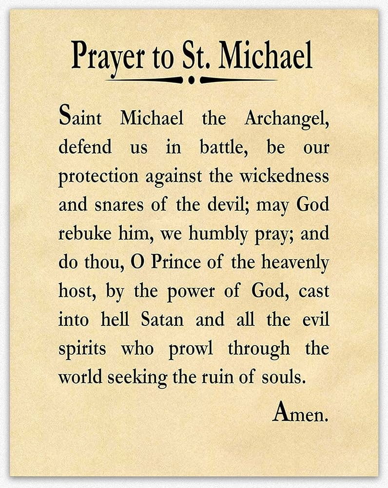 Amazon Wallbuddy Prayer To St Michael The Archangel Christian Prayer Print 5 X 7 Parchment Posters Prints