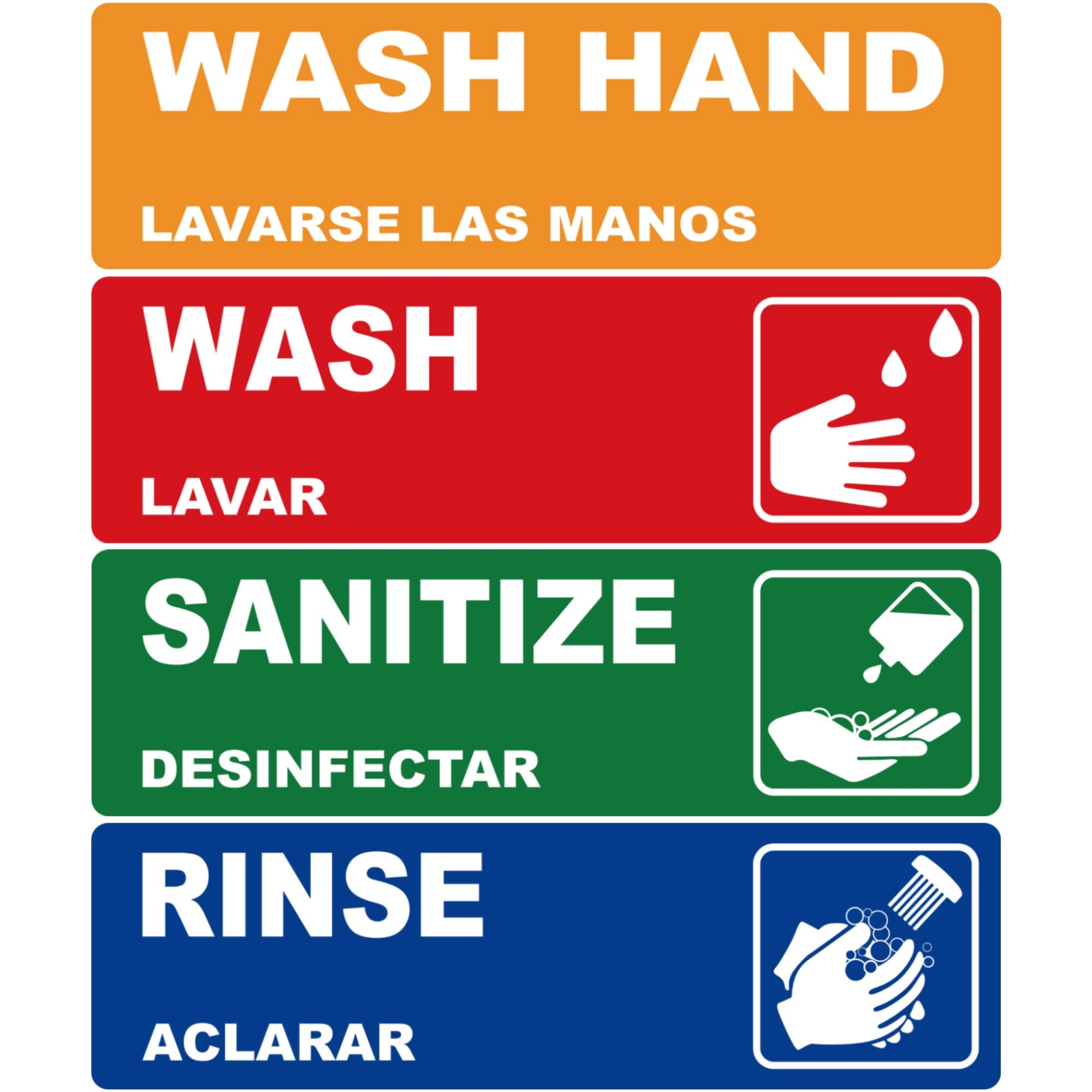 Amazon Wash Rinse Sanitize Handwash Sink Labels Heavy Duty 3 Compartment Sink Waterproof Sticker Signs For Wash Station Commercial Kitchens Restaurant Food Trucks Busing Stations And Dishwashing Industrial Scientific