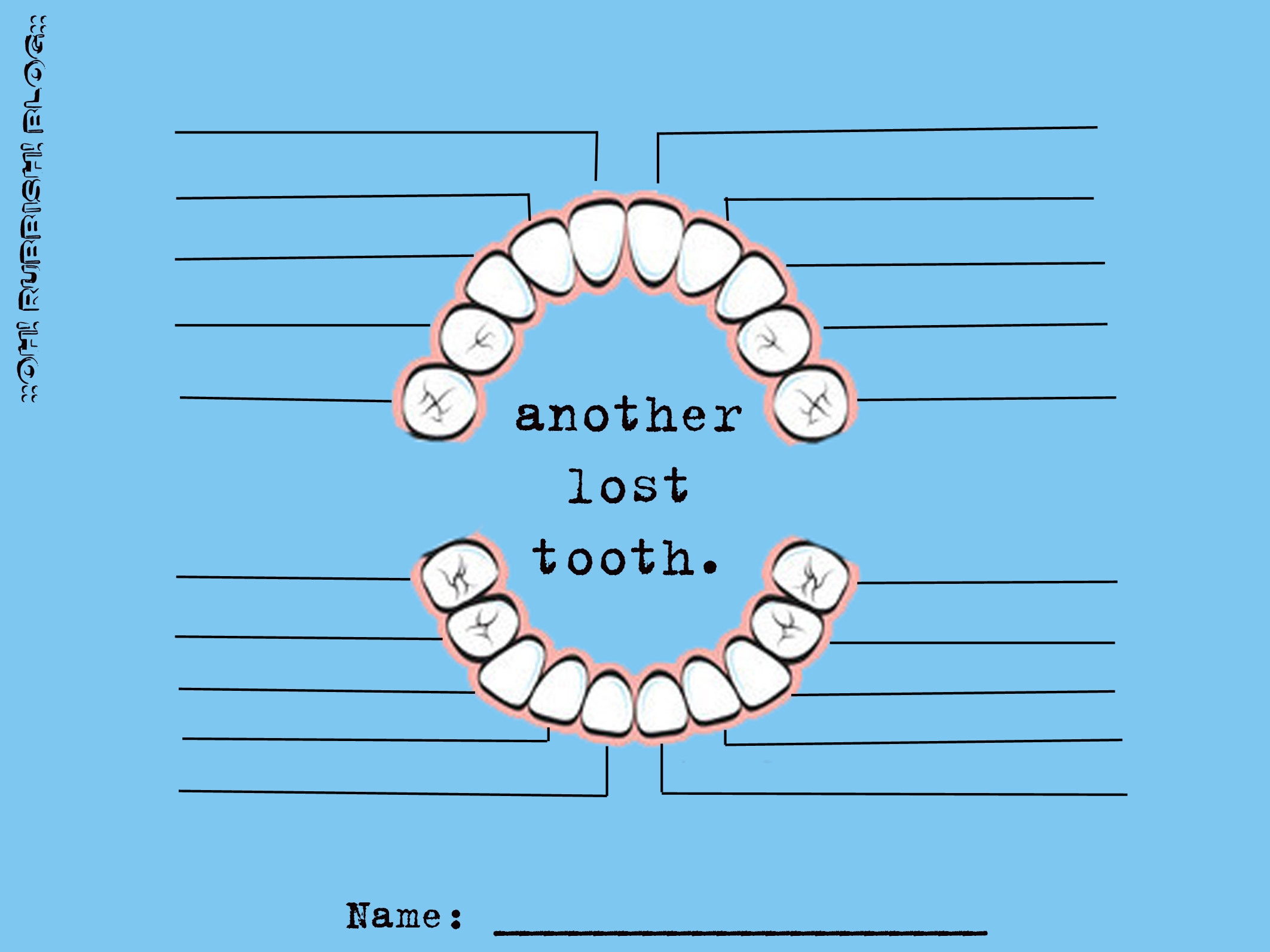 Another Lost Tooth Tooth Fairy Tooth Chart Free Printable Tooth Fairy Chart 