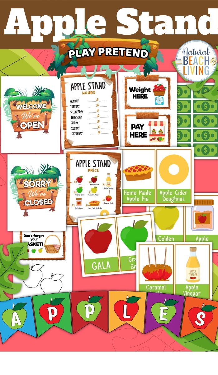Apple Stand Dramatic Play Free Printables And Activities Natural Beach Living
