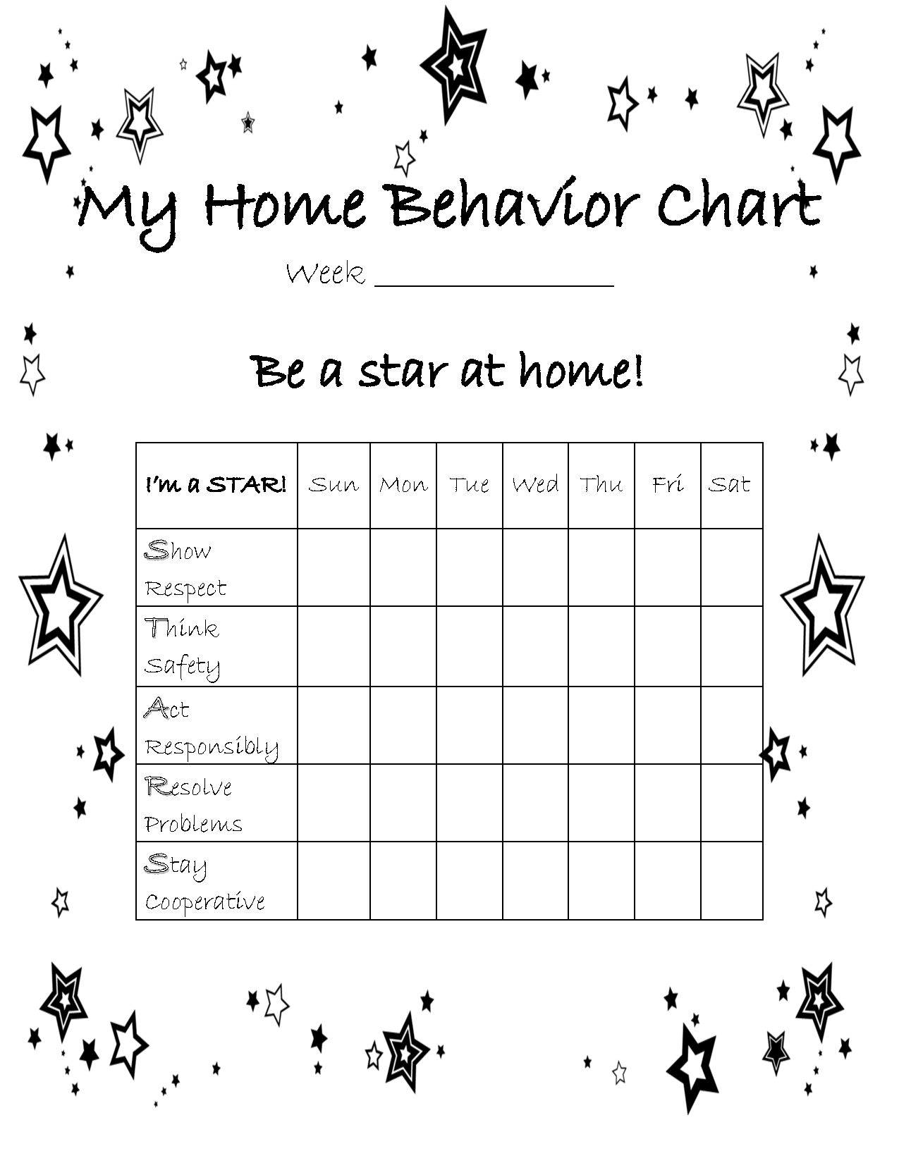 At Home Behavior Chart Home Behavior Charts Behavior Chart Preschool Free Printable Behavior Chart
