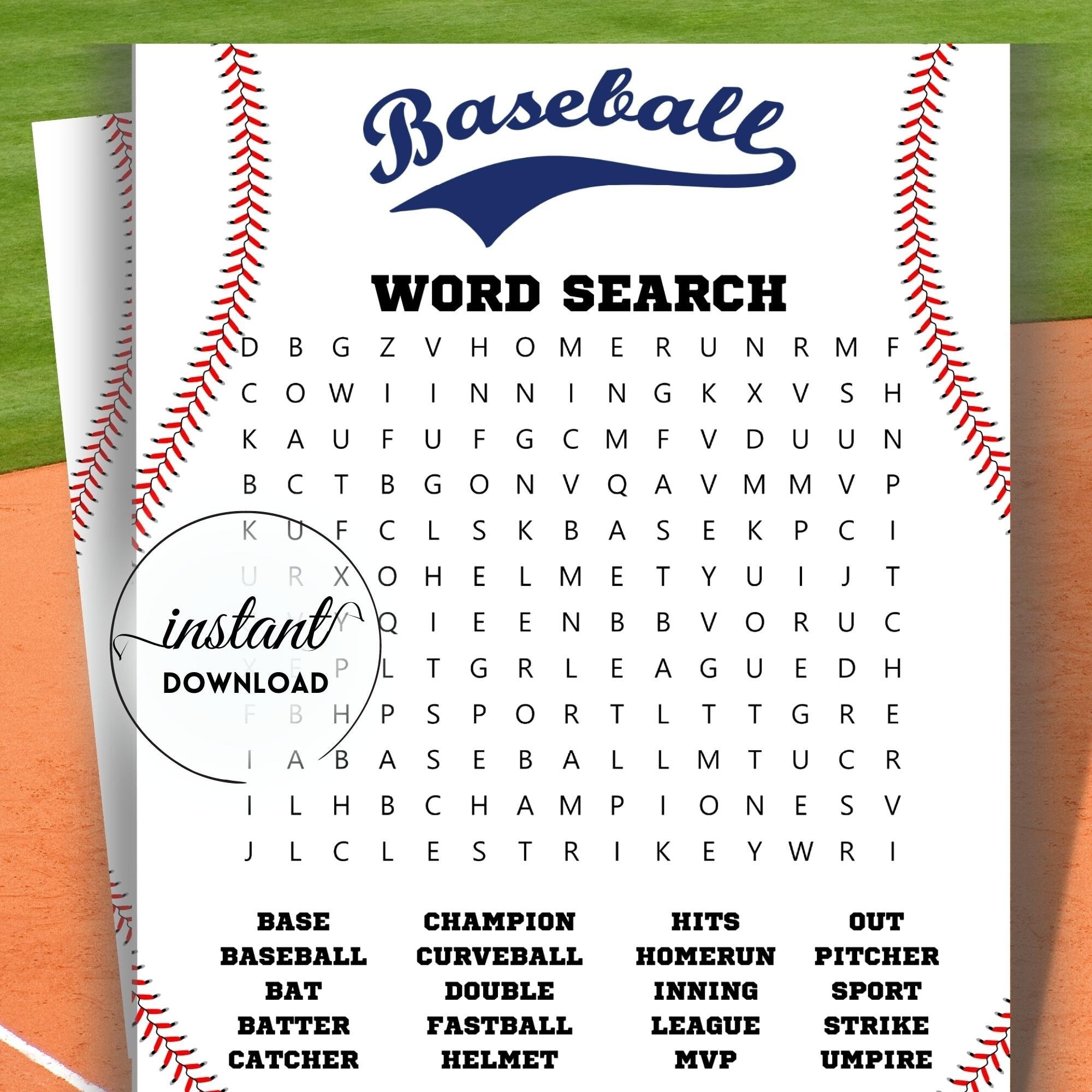 Baseball Word Search Game Baseball Printable Game Game Pdf Games Teens Kid Word Search Adult Word Search Baseball Birthday Games GAME Etsy