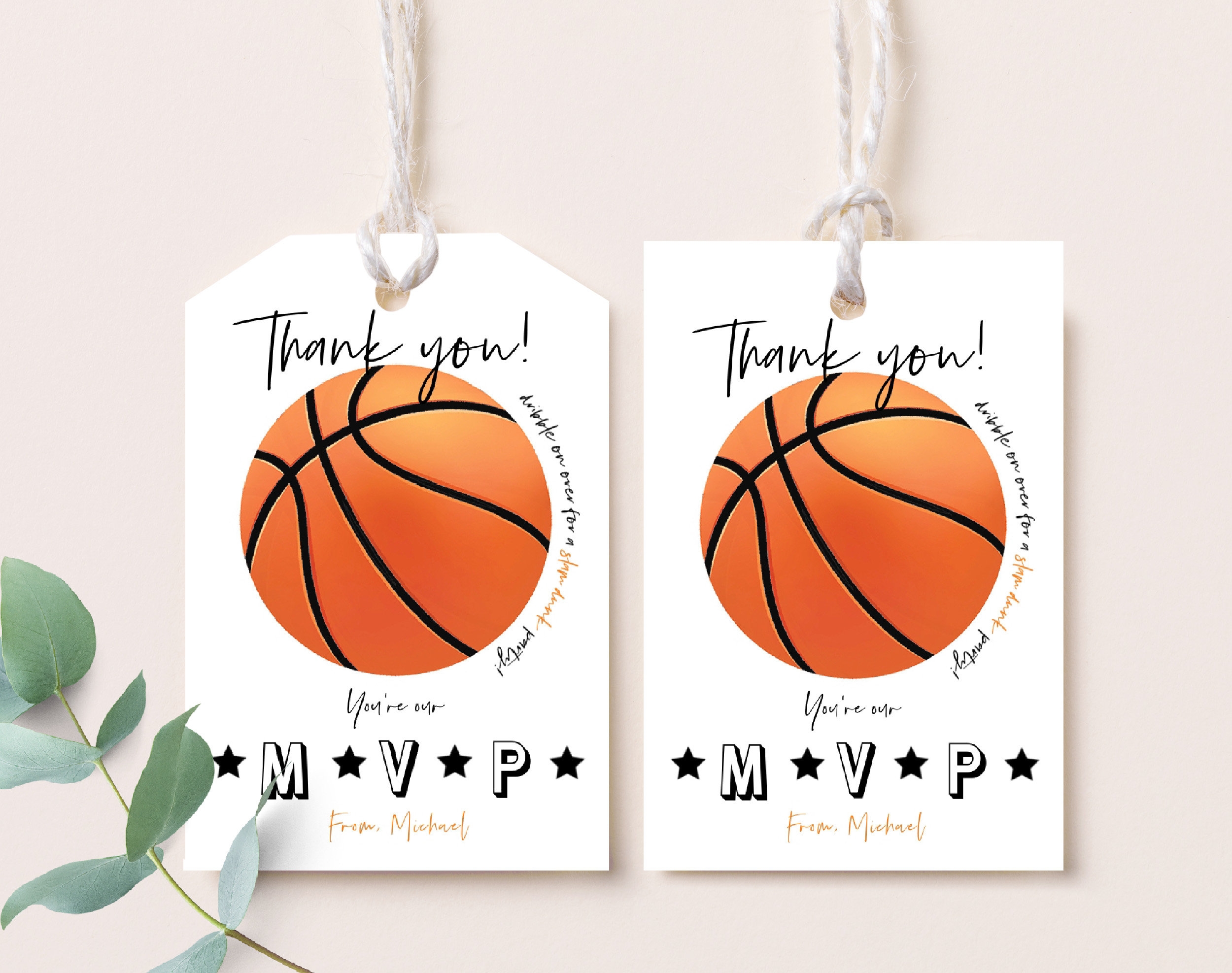 Free Printable Basketball Tags