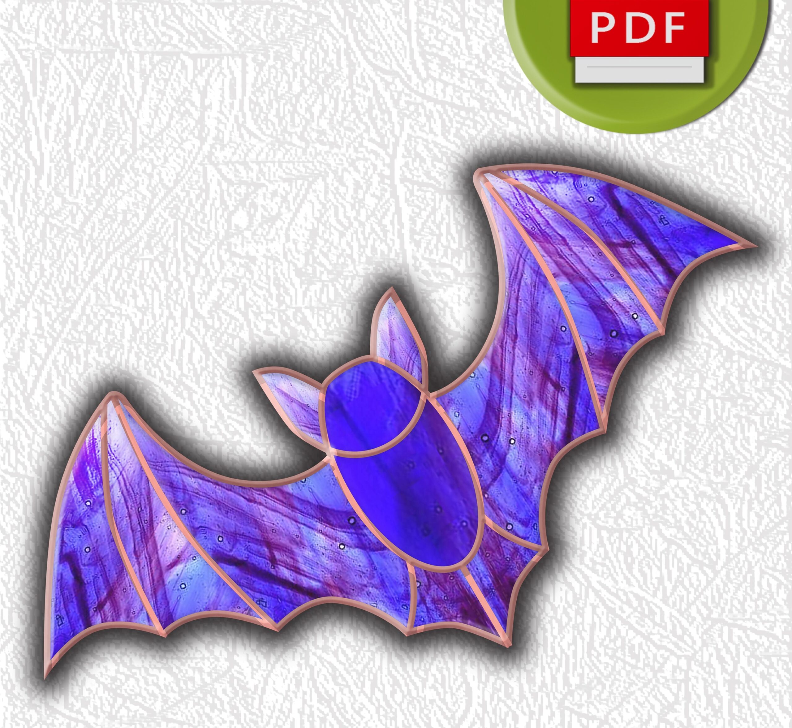 Printable Stained Glass Bat Pattern