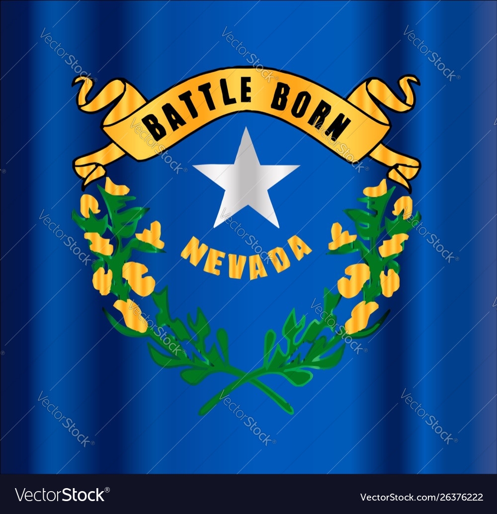 Battle Born Nevada State Flag Motif Royalty Free Vector