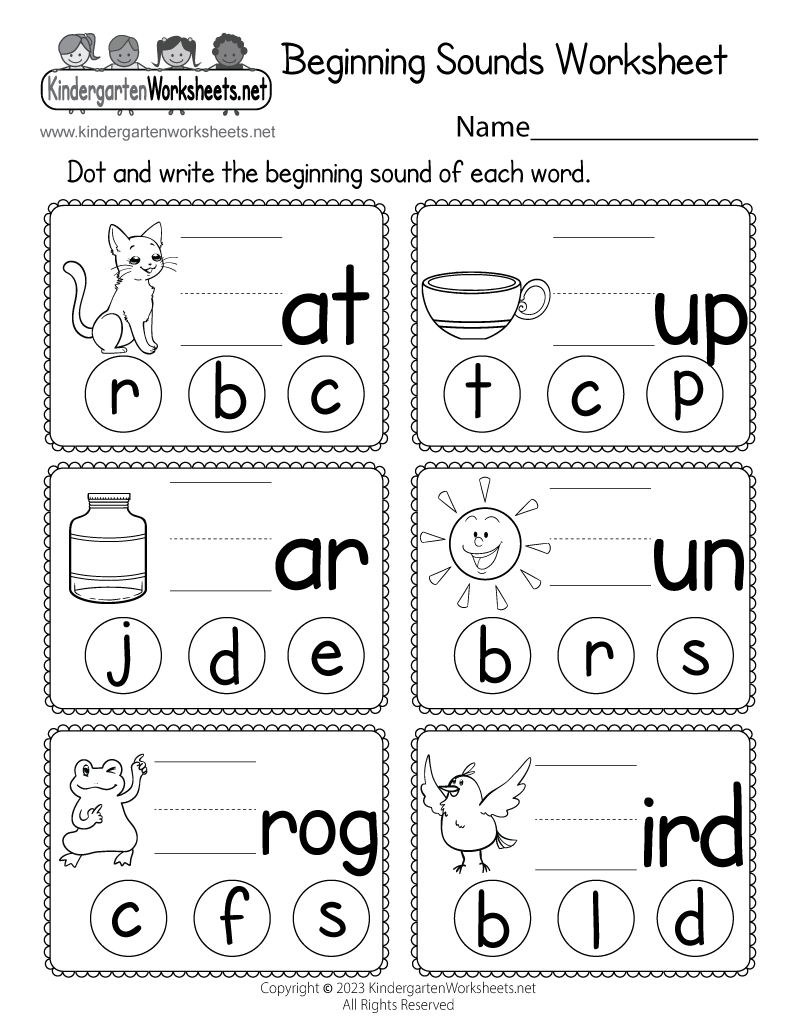 Printable Worksheets For Kindergarten