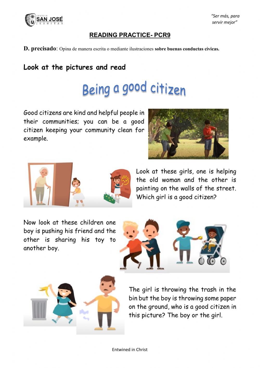Free Printable Worksheets On Being A Good Citizen