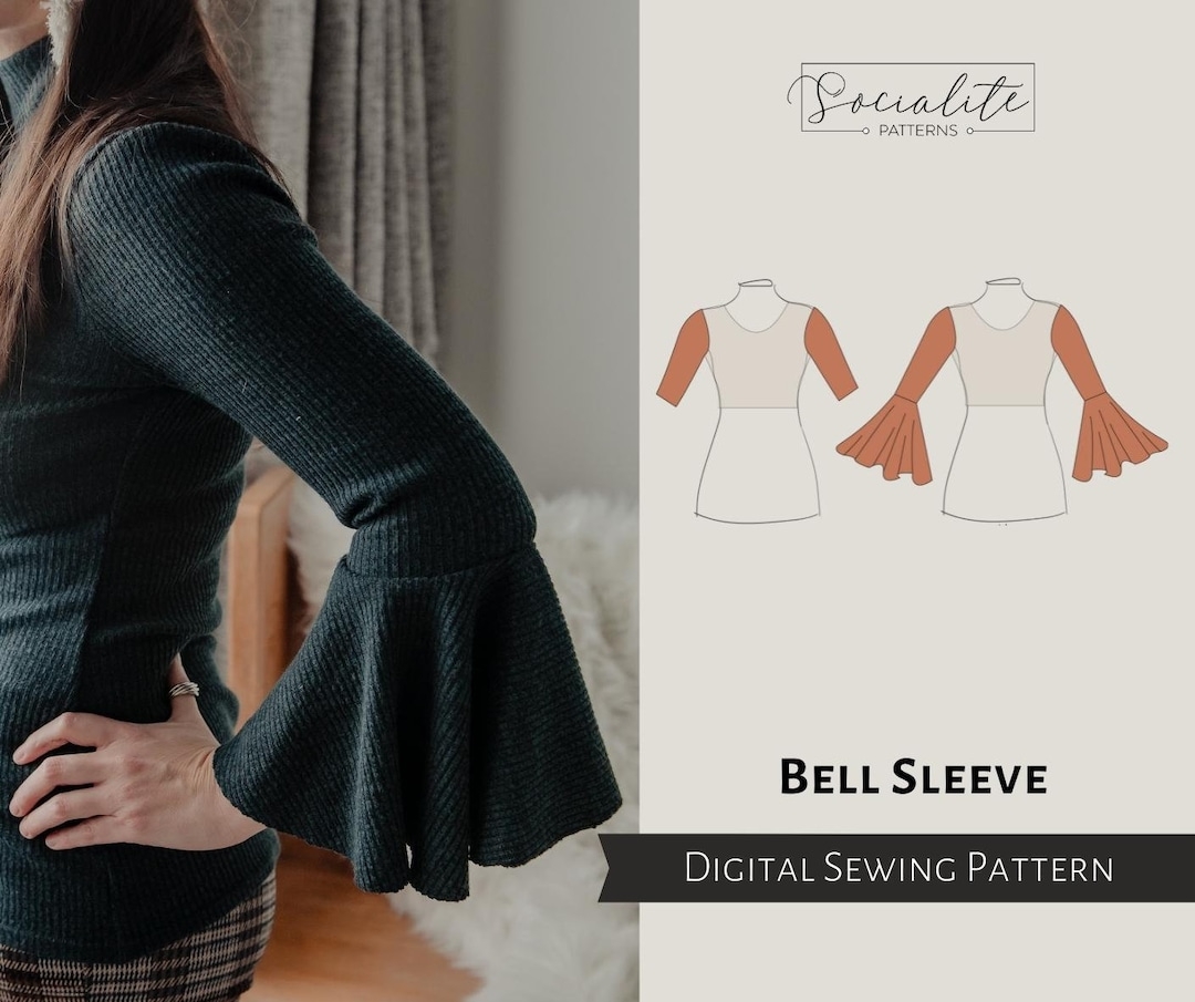 Bell Sleeve Pattern Women s PDF Printable And Projector Sewing Pattern And Tutorial Digital Bell Sleeve Pattern Etsy