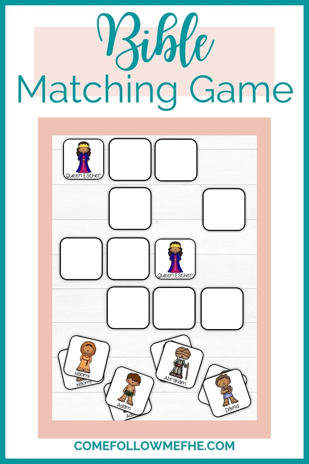 Bible Character Matching Game Come Follow Me FHE Matching Games Bible Characters Bible Printables