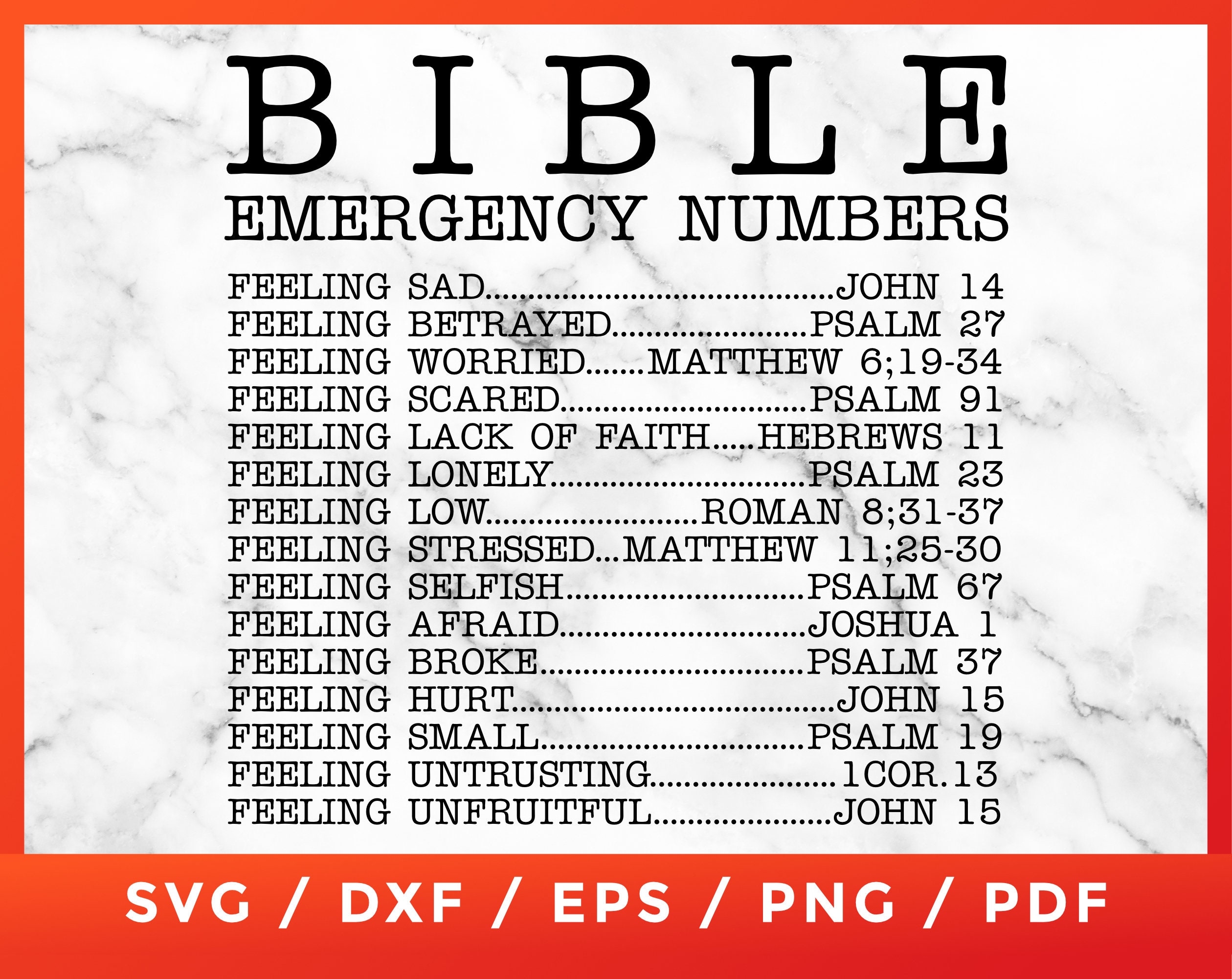 Bible Emergency Numbers SVG Bible Emergency Hotline Jesus Numbers Christian For Cricut Silhouette Cameo Cut Files Vinyl Clip Art Download Etsy