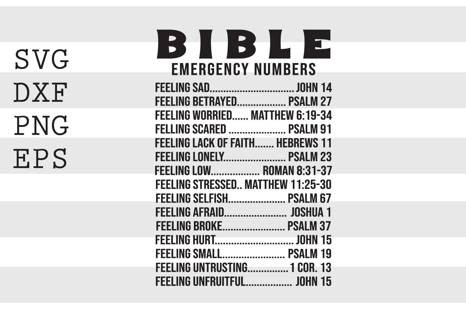 BIBLE Emergency Numbers SVG By Spoonyprint TheHungryJPEG